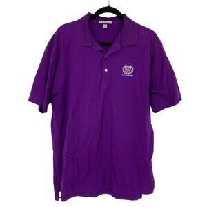 Peter Millar Men's Sz L Polo Shirt Purple Hacienda Club Logo Short Sleeve *FLAW